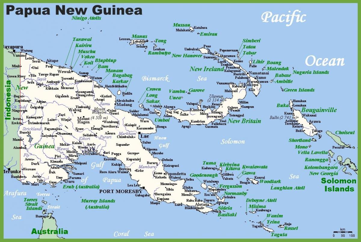 papua ginea berria mapa