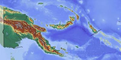 Papua ginea berria topografikoak mapa